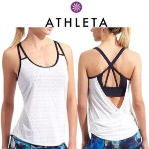 Athleta Full Force Tank White/Navy Size M